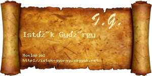 Istók György névjegykártya